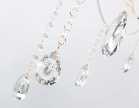 Подвесная люстра с хрусталем Ambrella Classic TR4915 (220V, подвески, на цепи, подсвечник, свеча)