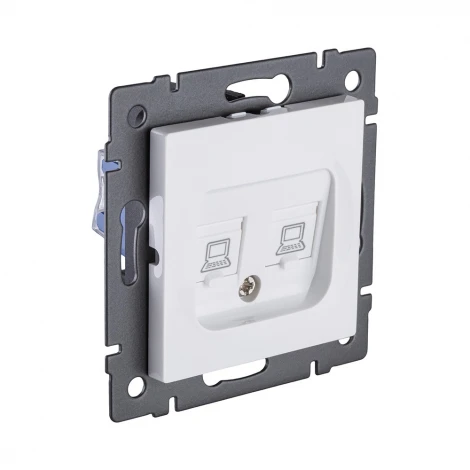 Розетка двойная Ethernet RJ45 белый Kollinger REA-019WH для Aspekt, Eleganz, Reflex