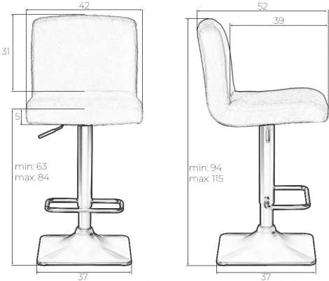 Стул барный DOBRIN LEO (белый букле (13))
