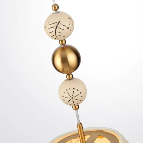 Подвесной светильник Odeon Light Karelia 5444/1A бежевый/античная бронза/металл/керамика E27 1*40W