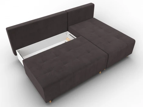 Диван угловой Лига-102 угол универсальный (ДСП,Брус,Фанера,Велюр/Коричневый) Лига Диванов 134793