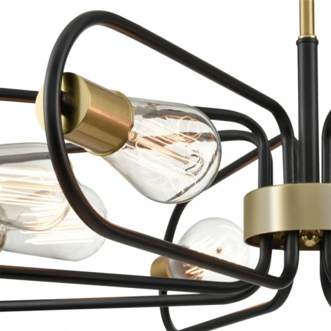 Потолочная люстра на штанге Lumion Almira 8058/8C черный, медь/металл E27 8*60W 220V