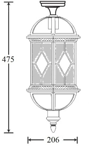 Потолочный светильник уличный Oasis Light SORENTO 92605A cover Bl (220V, фонарь, IP44)