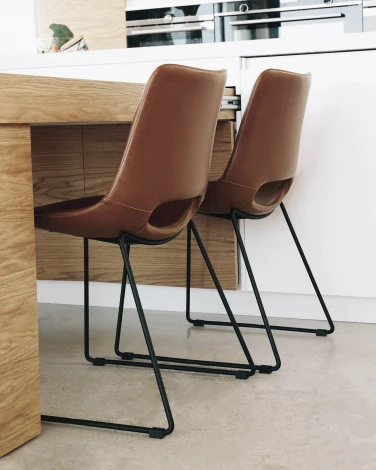 Обеденный стул La Forma (ex Julia Grup) Zahara (Коричневый/ Металл,Пена,Сталь)