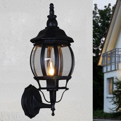 Настенный фонарь уличный Reluce 08012-0.2-001SW BK (220V, фонарь)