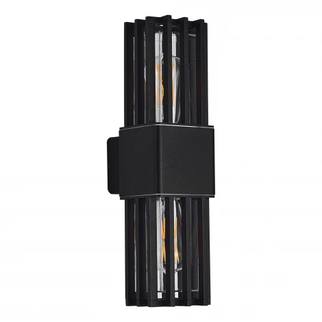 Настенный уличный светильник ST Luce Irum SL9018.401.02 черный/черный E27 2*15W