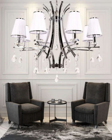Подвесной светильник Lumina Deco Glamour LDP 66247-8 WT+CHR