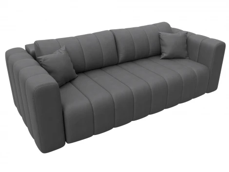 Диван прямой Лига-062 НПБ (ДСП,Фанера,ХДФ/Пластик/Замша/Серый) Лига Диванов 130283