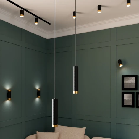 Точечный светильник накладной Wolta WSL-GU10/10BG под лампу GU10 Черный / Золотой CELLA