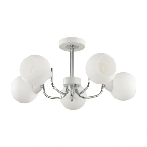 Потолочная люстар на штанге Lumion Bliss 5641/5C белый, хром E27 5*60W 220V