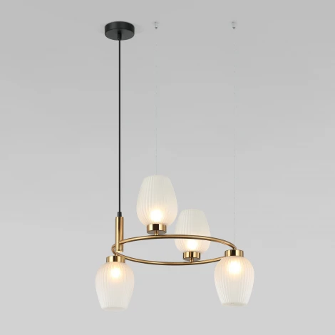 Подвесной светильник Wi-Fi Eurosvet Alva30183/4 латунь Alva 30183/4 (220V, управление смартфоном, голосовое управление, умный дом - Minimir Home, Алиса, Маруся, Салют, на тросе, круглые)