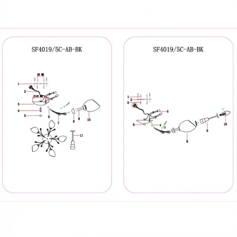 Потолочная люстра Seven Fires Shilla SF4019/5C-AB-BK