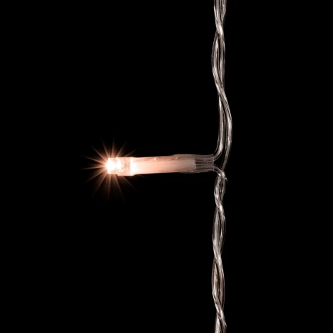 Гирлянда Занавес Облегченный 2 x 3 м Экстра Тепло-Белый 220В, 600 LED, Провод Прозрачный ПВХ, IP54