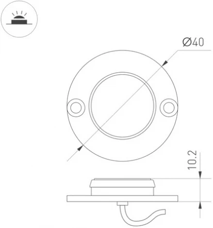 Встраиваемый точечный светильник ART-DECK-LAMP-R40-1W Warm2700 (SL, 120 deg, 24V) (Arlight, IP67 Металл) 051799 (LED)