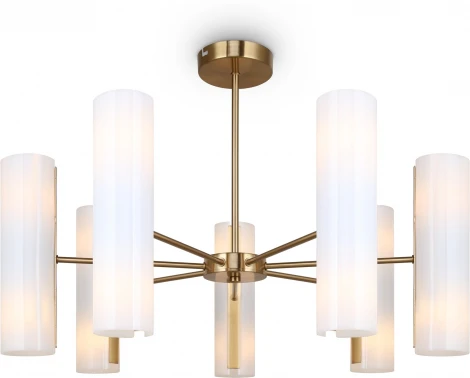 Потолочная люстра на штанге Freya Fiore FR5368CL-14BS (220V, круглые)