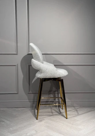 Стул барный IST-CASA Виола BS1241-WT, 55х46х105 см, белый крем/золото