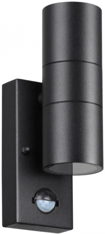 Уличный настенный светильник с датчиком движения и освещенности Motto 4389/2W Odeon Light (220V, IP44)