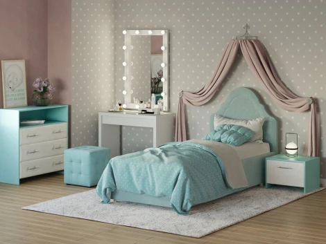 PROxSON Кровать Эльза (Ткань: Велюр Monopoly Мятный лёд (670)) 80x200