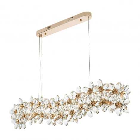 Подвесная люстра светодиодная хрустальная с пультом Modelux ML.9520.1200 GD