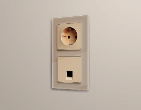 Рамка Ambrella Volt ALFA Platos (Серо-бежевый Стекло закаленное натуральное) 2-ая AF380602