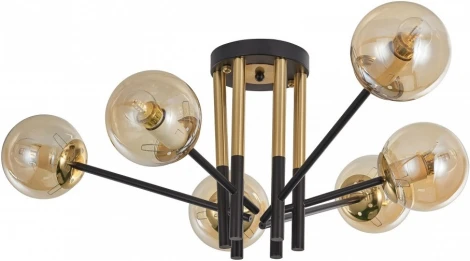Потолочная люстра на штанге Arte Milano Neapolis-73708 273708/6 BK/GD (220V, шар, молекулы)