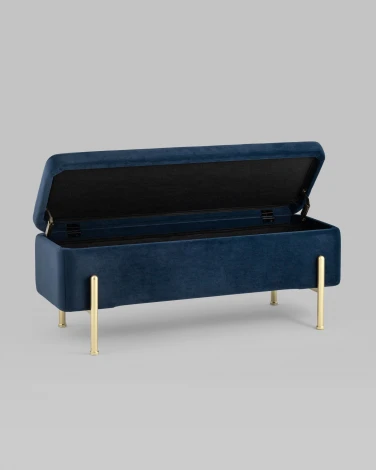 Банкетка Stool Group Болейн с ящиком велюр синий УТ000025573