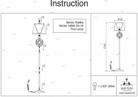 Торшер Maytoni Rustika H899-00-W