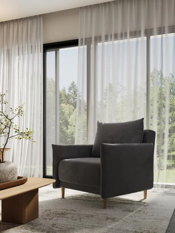 ЛУЧШИЙ ДРУГ Кресло серое D1 furniture арт.AAA42130001