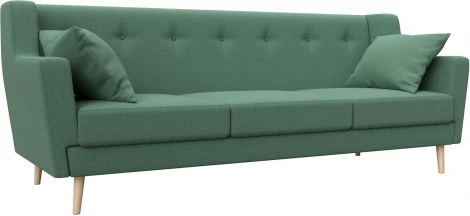 Диван кухонный прямой Брайтон 3 (Зеленый/Рогожка) Лига Диванов арт.123185