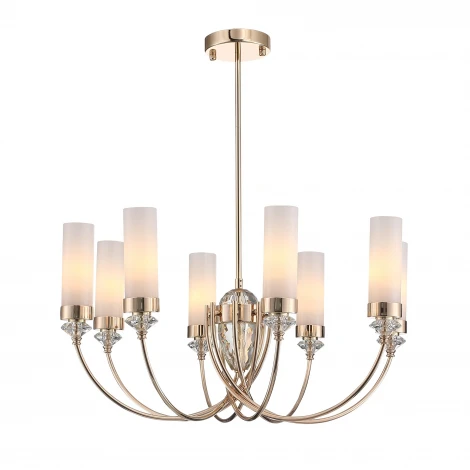 Потолочная люстра на штанге ST Luce Элегра SL1402.253.08 Золото/Белый E14*8 40W