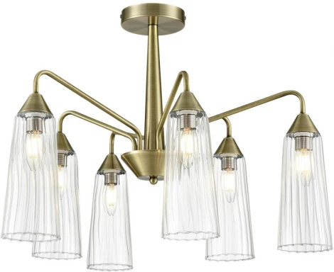 Потолочная люстра на штанге Lumion Doliana 6584/6C бронза/прозрачный, металл/стекло E14 6*40W 220V