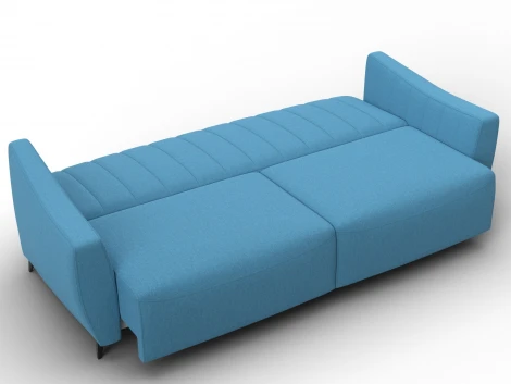 Диван-книжка Лига-095 НПБ (ДВП,ДСП,ЛДСП,Брус,Фанера,ЛДВП/Металл/Рогожка/Голубой) Лига Диванов 132565