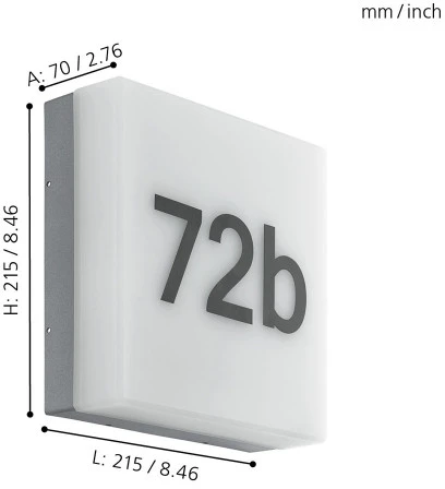 Настенный светильник уличный Eglo Cornale 97289 (LED, 220V, куб, цифры)