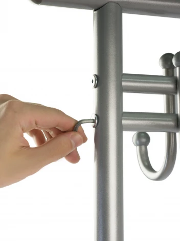 Вешалка напольная на колесах М 9 металлик с крючками от фабрики Mebelik