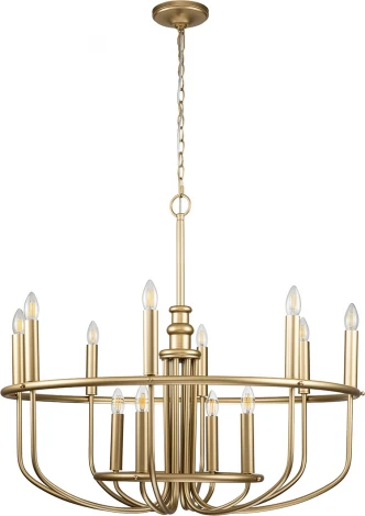 Подвесная люстра Kichler Capitol Hill KL-CAPITOL-HILL12-PNBR (220V, на цепи, свеча)