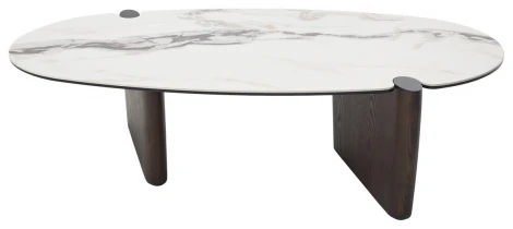 Стол кофейный АРН (ARN) цвет FENDI WHITE керамика на стекле/массив/ МДФ, дубовый шпон ®DISAUR M-City 64676