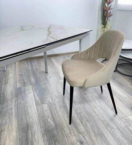 Обеденный стол M-City CREMONA 160 KL-188 Контрастный мрамор / белый каркас