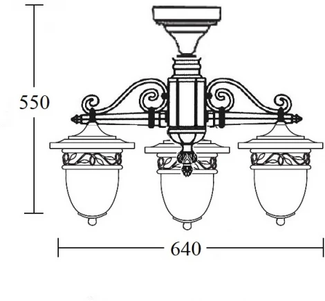Потолочный светильник уличный Oasis Light KRAKOV 1 L 87270LA/3/02 Gb (220V, фонарь, IP44)