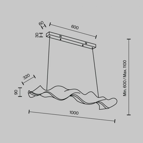 Подвесной светильник светодиодный с пультом с регулировкой цветовой температуры и яркости Modelux MODESTYLE MS.8046.1000 BK