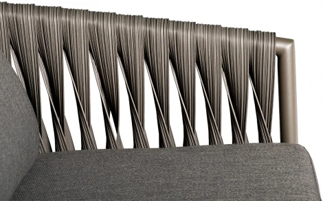 Кресло "Муза" серое 81,5*88,5*75см, оплетка"лента" Garda Decor арт.39AR-KRES-3691 SER