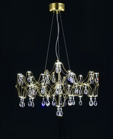 Подвесная люстра светодиодная с пультом и хрустальными подвесками Asfour MyFar Ileria MR2652-57P-50AD