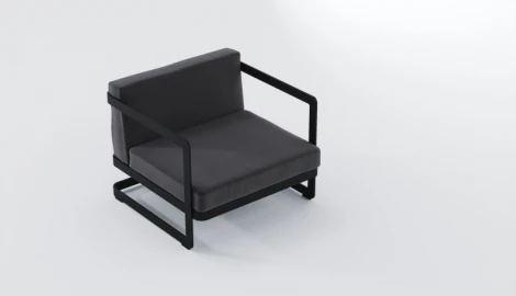 Лаунж зона Gardenini Villino (Алюминий,Закаленное стекло,Ткань/Темно-серый,Антрацит,Черный) LVLN.010500.S2