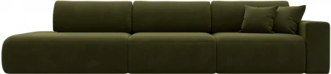 Диван прямой Лига-036 НПБ Модерн Лонг подлокотник справа (Зеленый/Микровельвет) Лига Диванов арт.121351