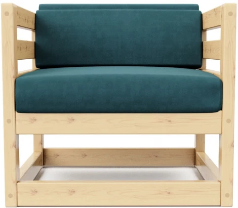 Кресло Arsko Магнус сосна велюр голубой