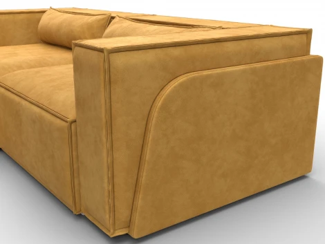 Диван угловой Лига-061 угол левый (ДСП,Брус,Фанера,Велюр/Желтый) Лига Диванов 131144L