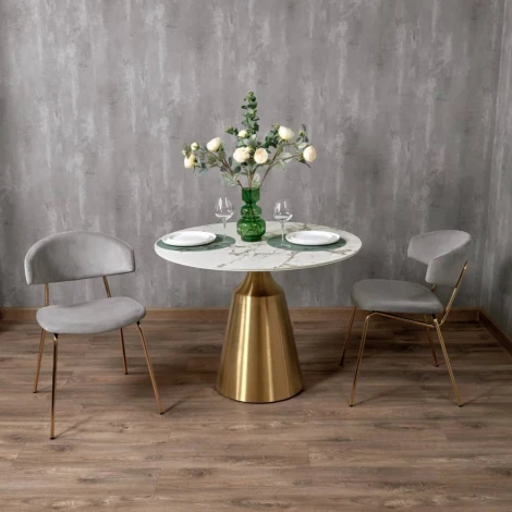 Стул Elle серый с золотыми ножками Bradex Home (арт.RF 0719)