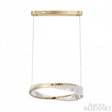 Подвесной светильник Arte Milano Venezia 318311/D600 GD (регулировка яркости, LED, 220V, хрусталь, пульт управления, на тросе, кольцо)