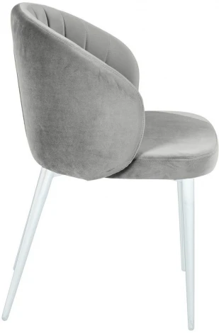 Стул Mont Blanc, бархат серый 02 / белый конус Top Concept арт.22048