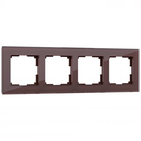 Рамка на 4 поста (мокко,стекло) W0041118 (a051097)