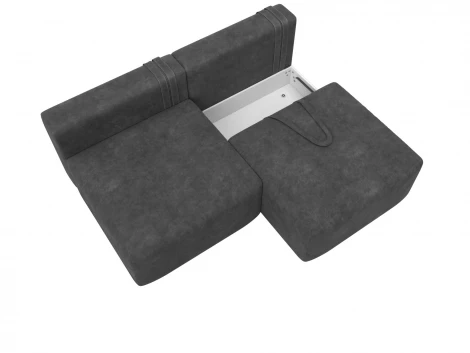 Диван прямой модульный Лига-060 НПБ (ЛДСП,Брус,Фанера/Пластик/Велюр/Темно-серый) Лига Диванов 129470